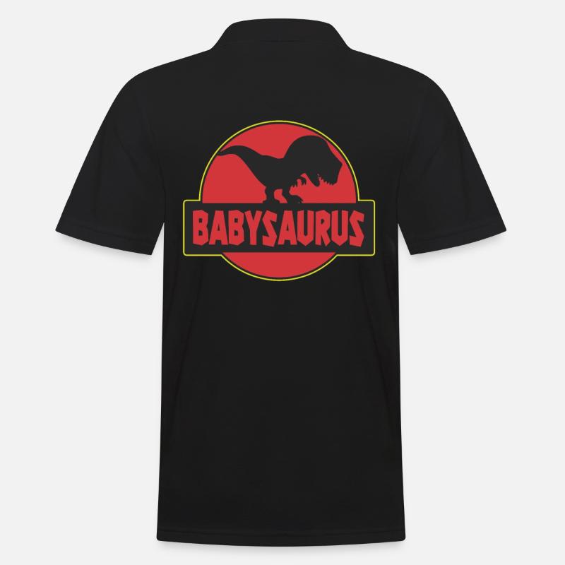 Babysaurus Dinosaurier Trex Dino - Männer Poloshirt - Schwarz