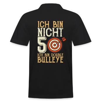 Ich bin nicht 50 ich bin double bullseye - Männer Poloshirt - Schwarz - Hinten - Kai (181cm)