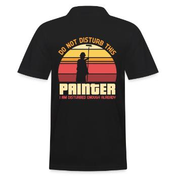 Do not disturb this painter - painter - Men's Polo Shirt - black - Back - Kai (181cm)
