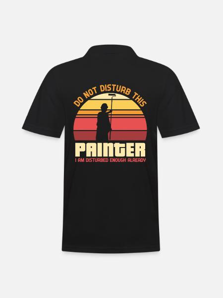 Do not disturb this painter - Lackierer - Männer Poloshirt - Schwarz
