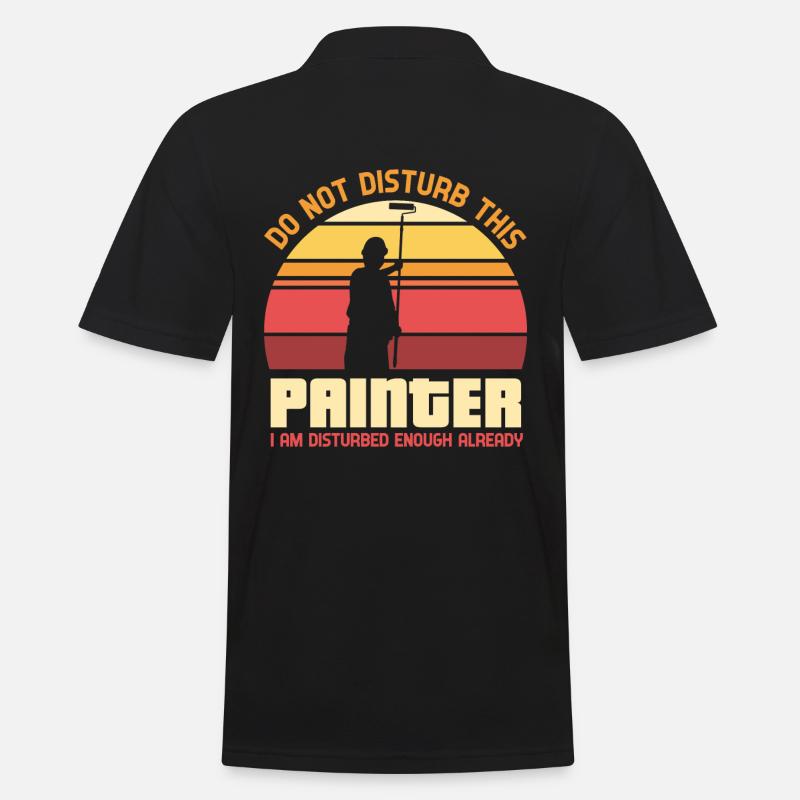 Do not disturb this painter - Lackierer - Männer Poloshirt - Schwarz