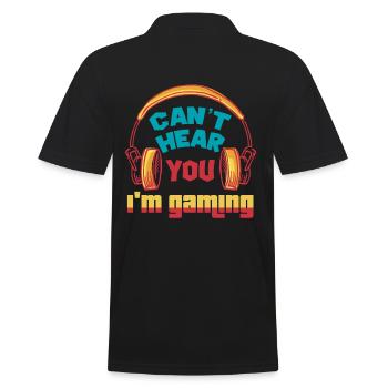 Can't hear you I'm gaming - gamers - Men's Polo Shirt - black - Back - Kai (181cm)