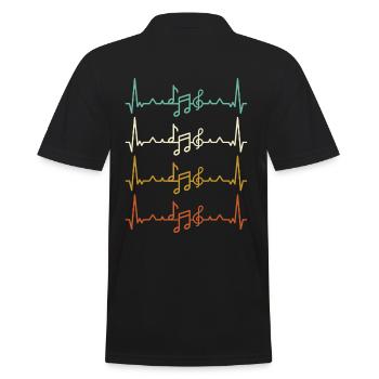 Impulsion ECG de battement de coeur de musique - Polo Homme - noir - Dos - Kai (181cm)