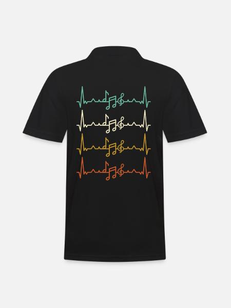 Music heartbeat EKG pulse - Men's Polo Shirt - black