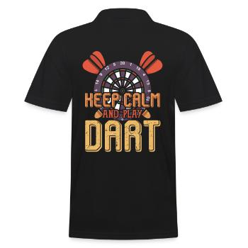 Keep calm and play dart - darts - Men's Polo Shirt - black - Back - Kai (181cm)