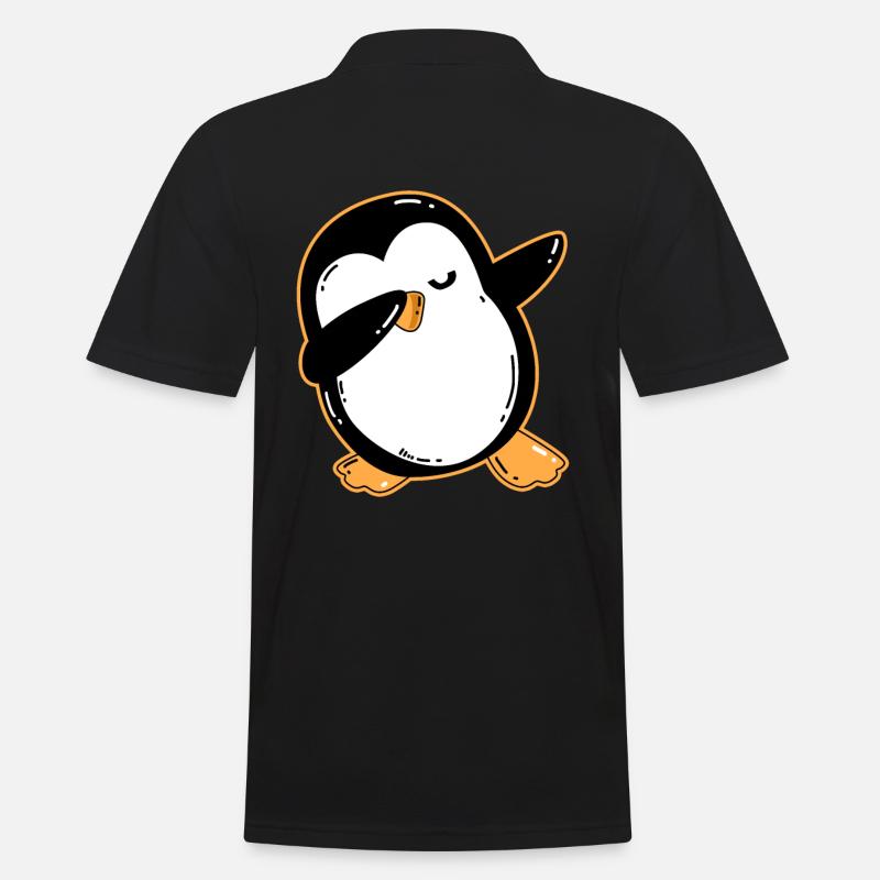 Dabbing Pinguin - Männer Poloshirt - Schwarz