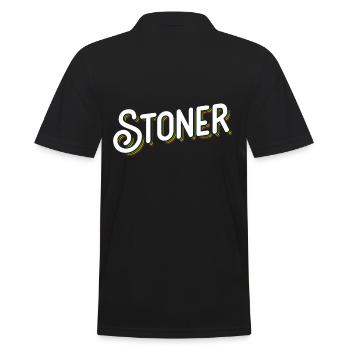 Stoner - High, Weed, Rauchen - Männer Poloshirt - Schwarz - Hinten - Kai (181cm)
