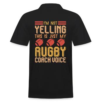 Rugby Coach Voice - rugby ball - Men's Polo Shirt - black - Back - Kai (181cm)