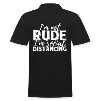 I'm not rude I'm social distancing - Men's Polo Shirt - black - Back - Kai (181cm)