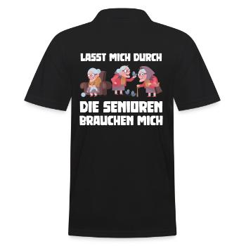 Lasst mich durch die Senioren brauchen mich - Männer Poloshirt - Schwarz - Hinten - Kai (181cm)