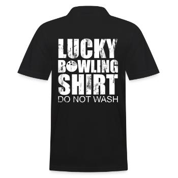 Lucky bowling shirt do not wash - Bowler - Männer Poloshirt - Schwarz - Hinten - Kai (181cm)