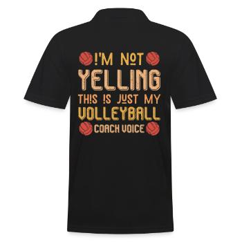 Volleyball Coach Voice - Männer Poloshirt - Schwarz - Hinten - Kai (181cm)