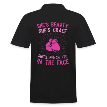 Beauty Grace Punch vous dans le visage - Polo Homme - noir - Dos - Kai (181cm)