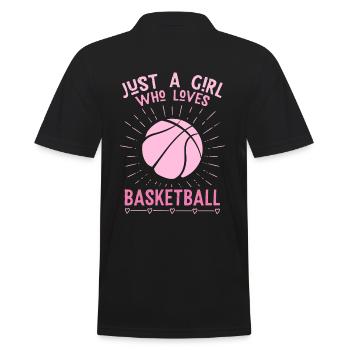 Just a girl who loves basketball - Men's Polo Shirt - black - Back - Kai (181cm)