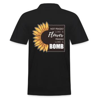 Not fragile like a flower fragile like a bomb - Männer Poloshirt - Schwarz - Hinten - Kai (181cm)