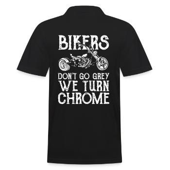 Les motards ne deviennent pas gris, nous passons au chrome - Polo Homme - noir - Dos - Kai (181cm)