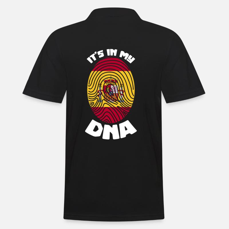 Spanien Flagge Spanier Spanierin DNA - Männer Poloshirt - Schwarz