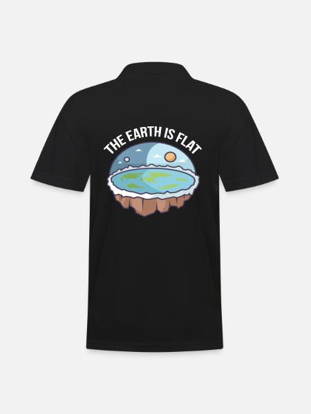 The earth is flat - Earth Society - Männer Poloshirt - Schwarz