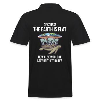Bien sûr, la terre est plate - tortue - Polo Homme - noir - Dos - Kai (181cm)