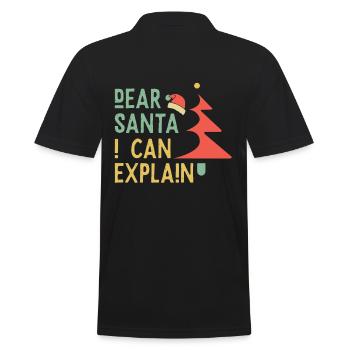 Dear Santa I can explain - Weihnachten - Männer Poloshirt - Schwarz - Hinten - Kai (181cm)
