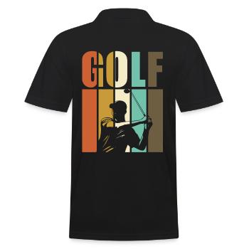 Golf - Golfeurs d'époque - Polo Homme - noir - Dos - Kai (181cm)