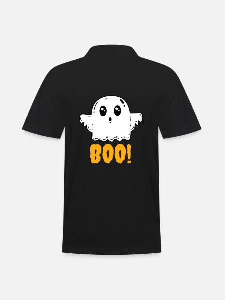 Ghost Boo Halloween - Men's Polo Shirt - black