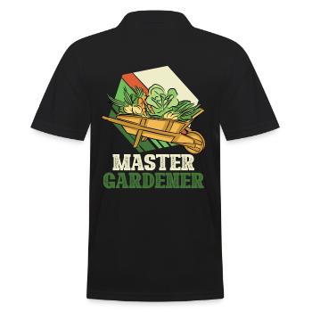 Master Gardener - Gärtnerei Garten - Männer Poloshirt - Schwarz - Hinten - Kai (181cm)