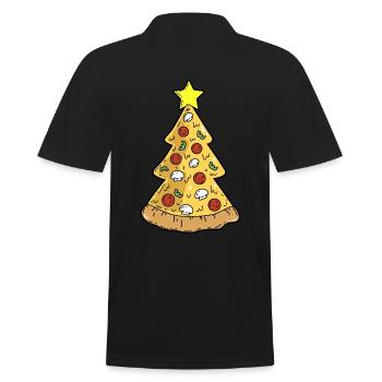 Pizza Weihnachtsbaum Weihnachten Winter - Männer Poloshirt - Schwarz - Hinten - Kai (181cm)