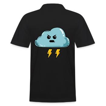 Evil Cloud Thunderstorm Thunder Cloudy - Men's Polo Shirt - black - Back - Kai (181cm)