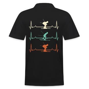 Ski, rythme cardiaque du skieur pulsation électrocardiogramme - Polo Homme - noir - Dos - Kai (181cm)