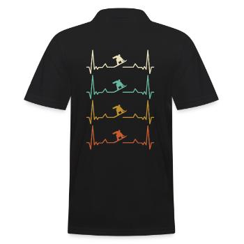 Impulsion ECG de battement de coeur de snowboarder - Polo Homme - noir - Dos - Kai (181cm)