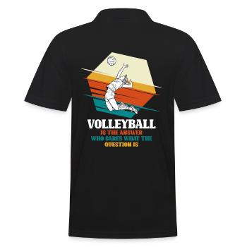Volleyball is the answer - volleyball players - Men's Polo Shirt - black - Back - Kai (181cm)