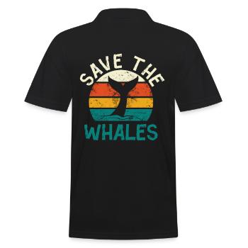Sauver les baleines - Baleine bleue cachalot - Polo Homme - noir - Dos - Kai (181cm)