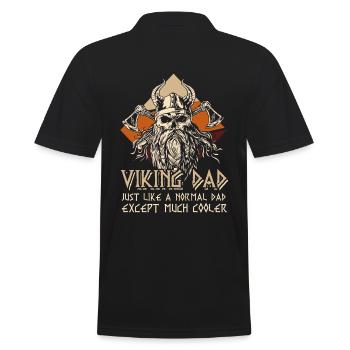 Viking Dad Odin Nordmänner Wotan Vater - Männer Poloshirt - Schwarz - Hinten - Kai (181cm)