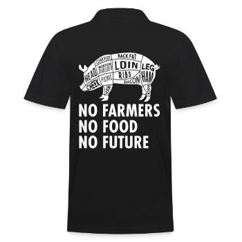 No Farmers No Food No Future - Bauer - Männer Poloshirt - Schwarz - Hinten - Kai (181cm)