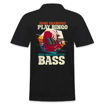 Real Grandpas Play Bass guitarist Grandpa - Men's Polo Shirt - black - Back - Kai (181cm)