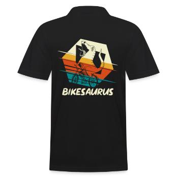 Cycliste dinosaure Bikesaurus T-Rex - Polo Homme - noir - Dos - Kai (181cm)