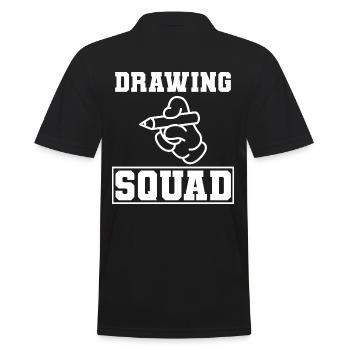 Kunstliebhaber Grafikdesigner - Männer Poloshirt - Schwarz - Hinten - Kai (181cm)