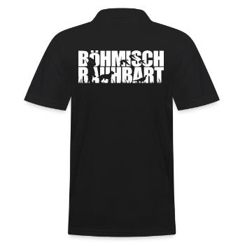 BÖHMISCH RAUHBART Jagdhunde Jagdhund Wilsigns - Männer Poloshirt - Schwarz - Hinten - Kai (181cm)