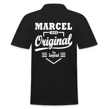 Marcel original cadeau personnalisé prénom marcel - Polo Homme - noir - Dos - Kai (181cm)