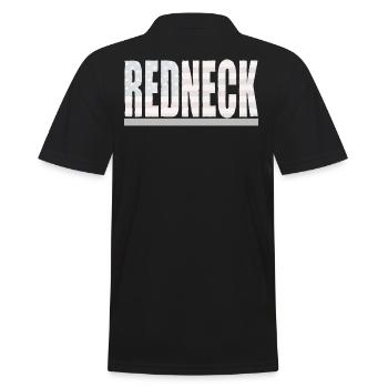 Redneck lettering flag USA retro style gift - Men's Polo Shirt - black - Back - Kai (181cm)