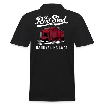 Eisenbahn,National Railway,Lokführer,Zug Shirt - Männer Poloshirt - Schwarz - Hinten - Kai (181cm)