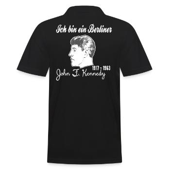 John F. Kennedy,Ich bin ein Berliner,Shirt Berlin - Männer Poloshirt - Schwarz - Hinten - Kai (181cm)