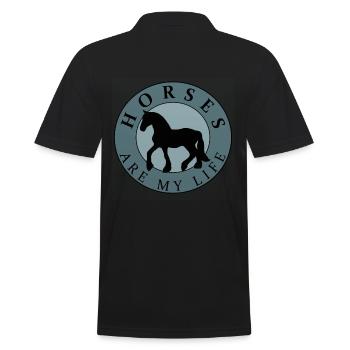 Chevaux, filles femmes, western à cheval, cadeau - Polo Homme - noir - Dos - Kai (181cm)