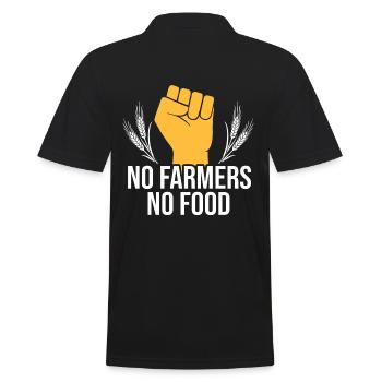 no farmers no food soutien agriculteur - Polo Homme - noir - Dos - Kai (181cm)
