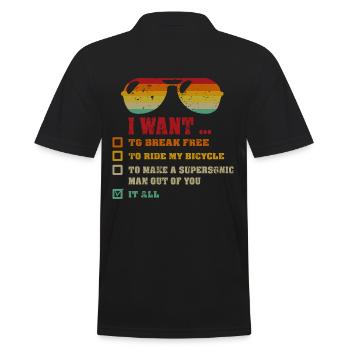 Funny Biker Gift - For all cyclists - Men's Polo Shirt - black - Back - Kai (181cm)