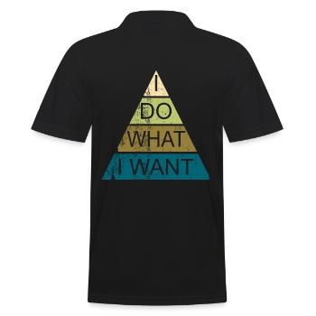 i do what i want - schwarz - Männer Poloshirt - Schwarz - Hinten - Kai (181cm)