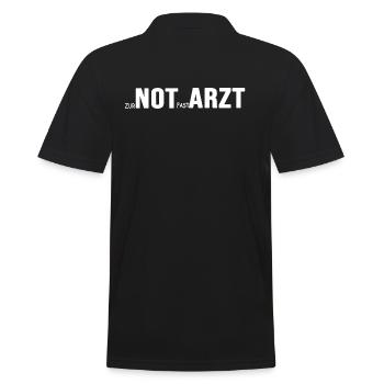notarzt zur not fast arzt - Männer Poloshirt - Schwarz - Hinten - Kai (181cm)