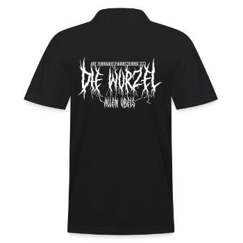 Die Wurzel allen Übels: BlackMetal Edition (white) - Männer Poloshirt - Schwarz - Hinten - Kai (181cm)