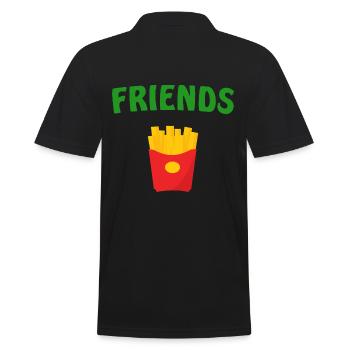 Best Friends Burger & Fries Fries Fries Fries - Men's Polo Shirt - black - Back - Kai (181cm)